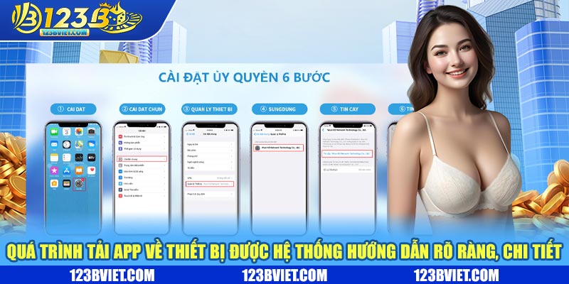 Quá trình tải app về thiết bị được hệ thống hướng dẫn rõ ràng chi tiết